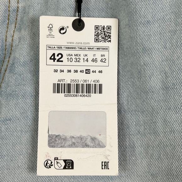 NWT Women's Zara Relaxed Fit Slim Leg Mid Rise Size 10 Jeans - Picture 10 of 16